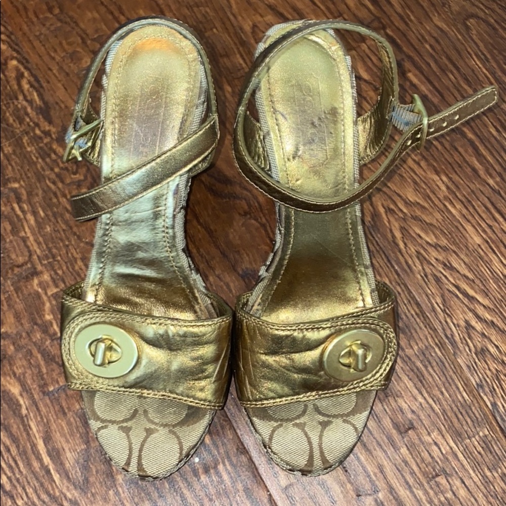 Coach Gold Wedges